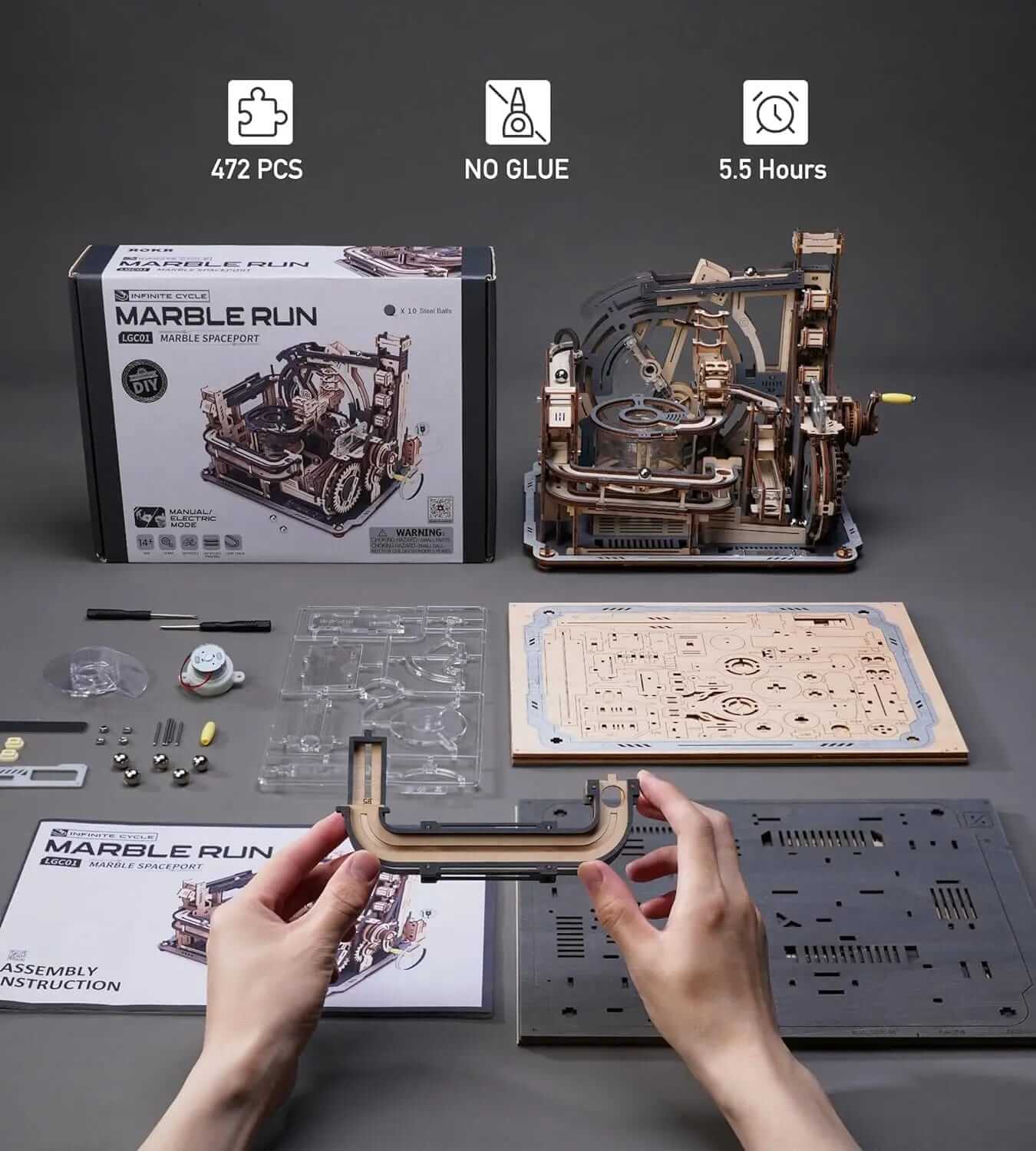 Robotime Rokr Wooden Model Kit β Electric 3D Puzzle for Creative Building and Brain Teasers