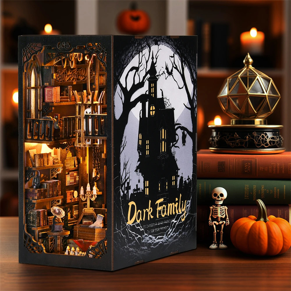 Dark Family Book Nook gothic dollhouse miniature model