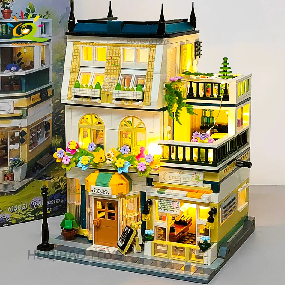 HUIQIBAO 997PCS Mini Garden Hotel Building Blocks Kit