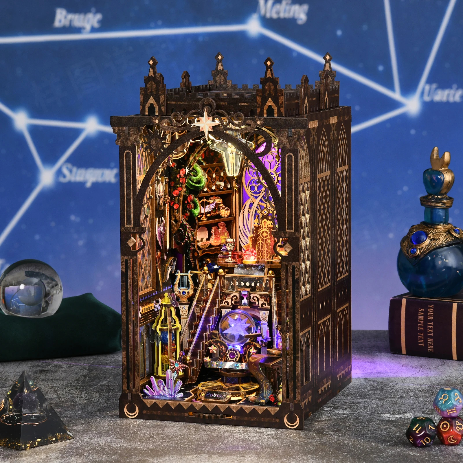 DIY Book Nook Kit twelve constellations 3D wooden puzzle