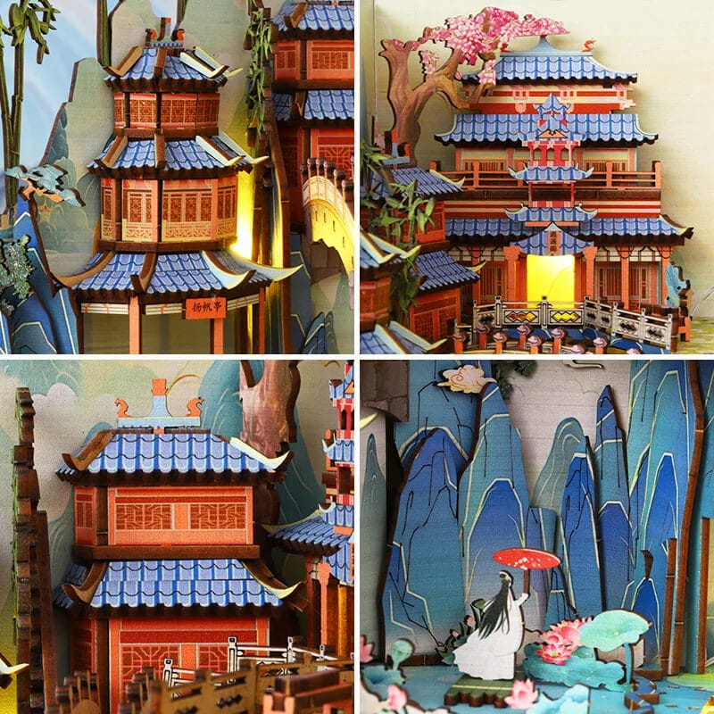 Wooden Dollhouse Book Nook for Birthday Gifts and DIY Craft Projects