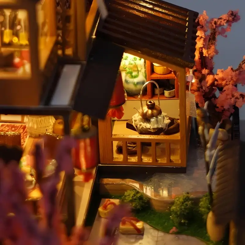 DIY Mini Wooden Dollhouse with Furniture and LED Light Kit Handmade Miniature House Toy