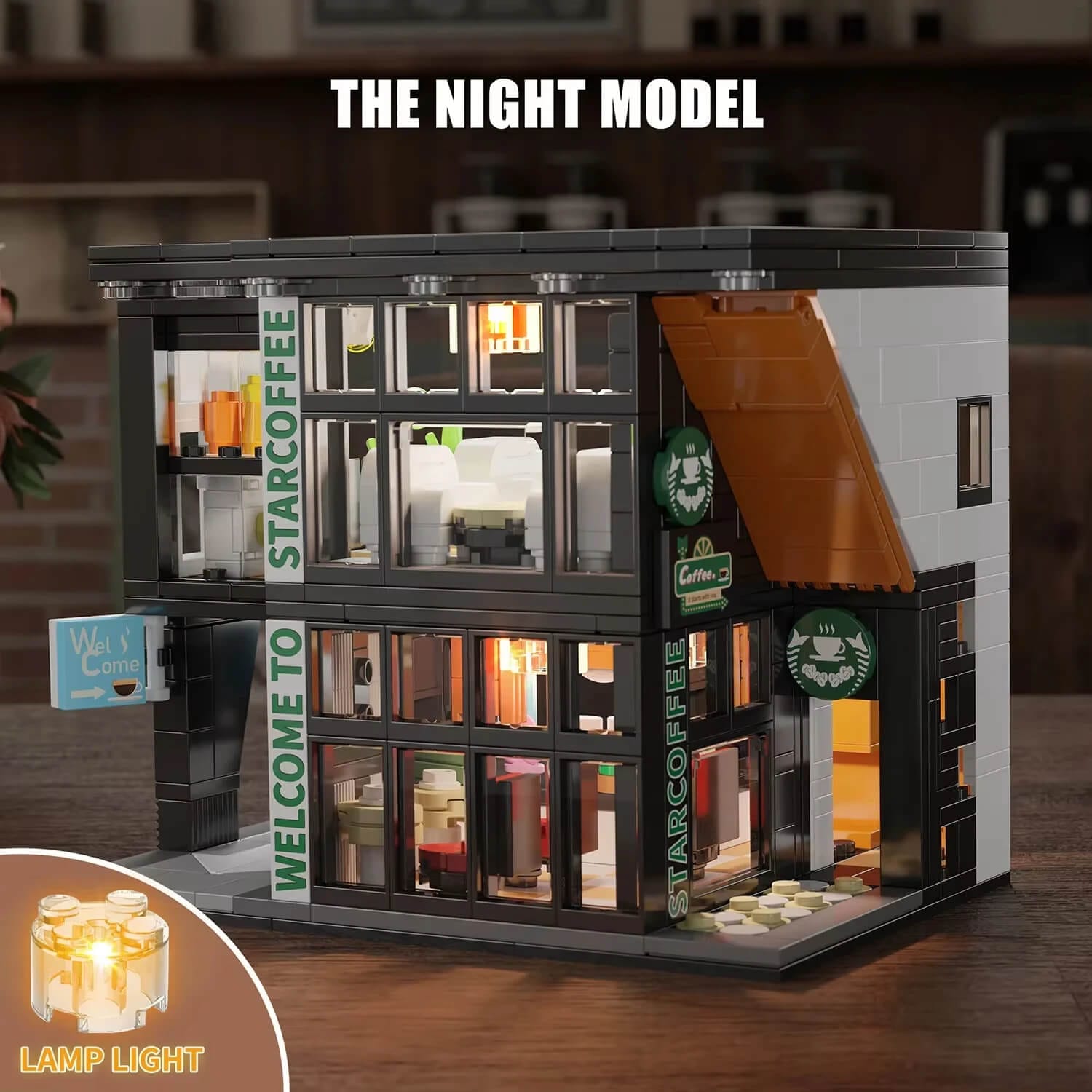Fantasy Coffee House building blocks with luminous light string