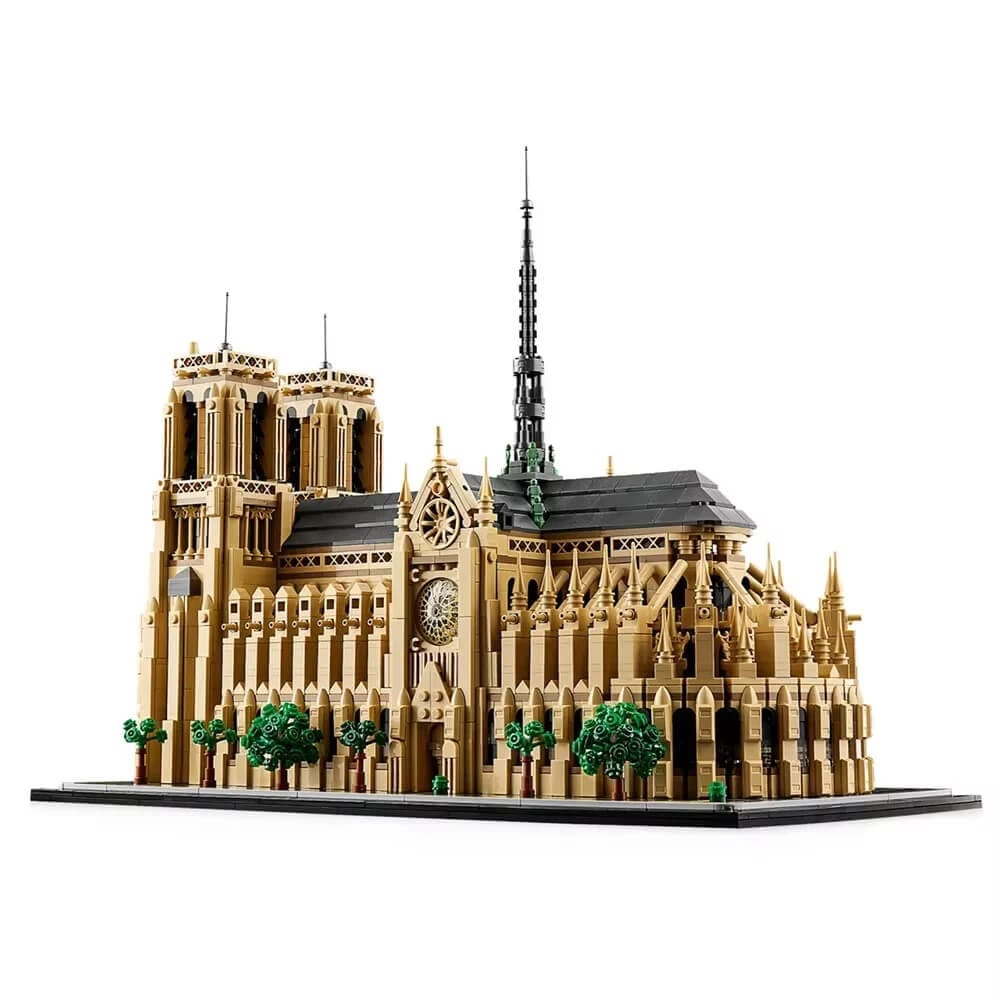 Notre-Dame de Paris wooden architectural model kit with detailed gothic towers