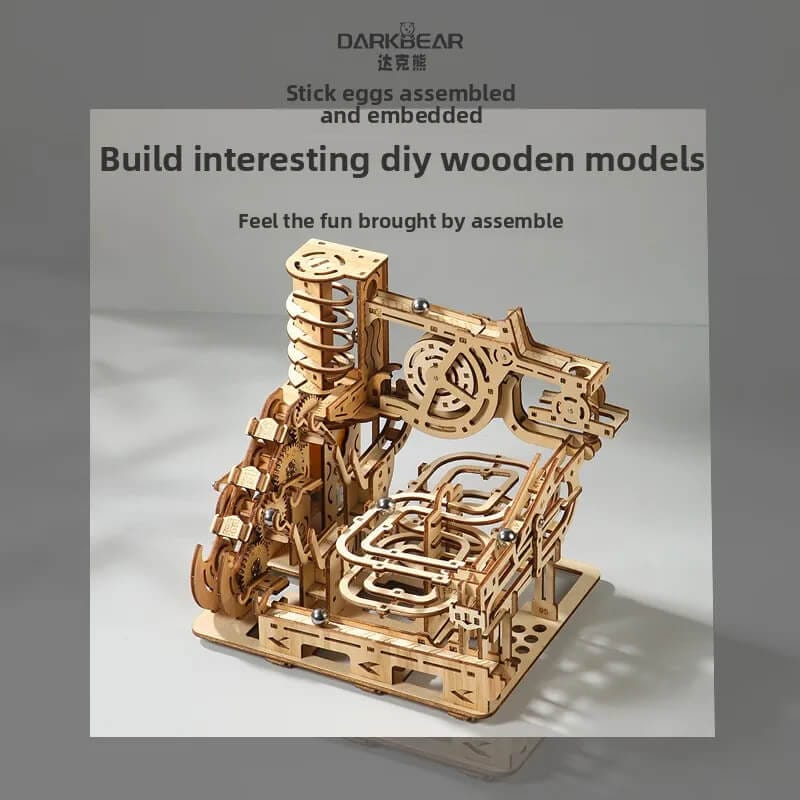 Mechanical marble maze model with 7 balls assembly kit